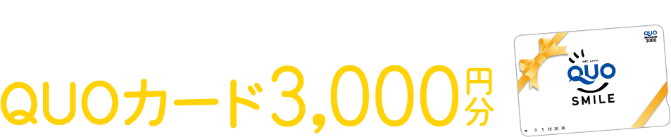 来場予約特典はQUOカード3,000円分
